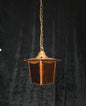 Lovely Vintage French Coloured Glass Copper Lantern Ceiling Light