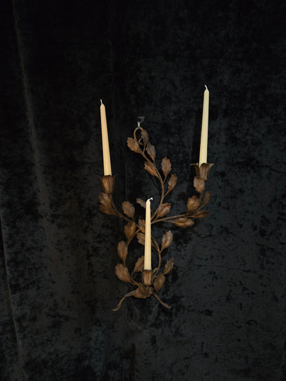 Fantastic Trio of Large Antique Wrought Iron Florentine Italian Candle Sconces