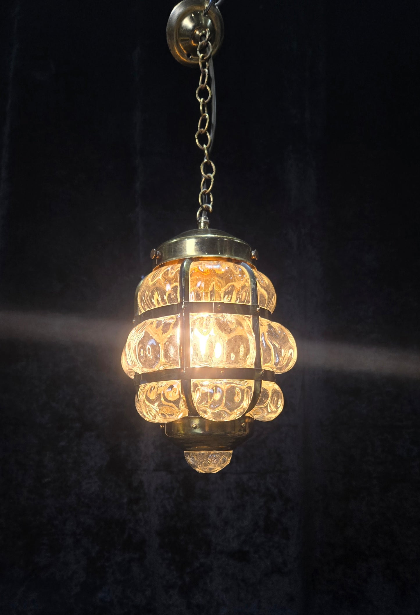 Decorative Murano Glass Antique Brass Bubble Lantern Ceiling Light