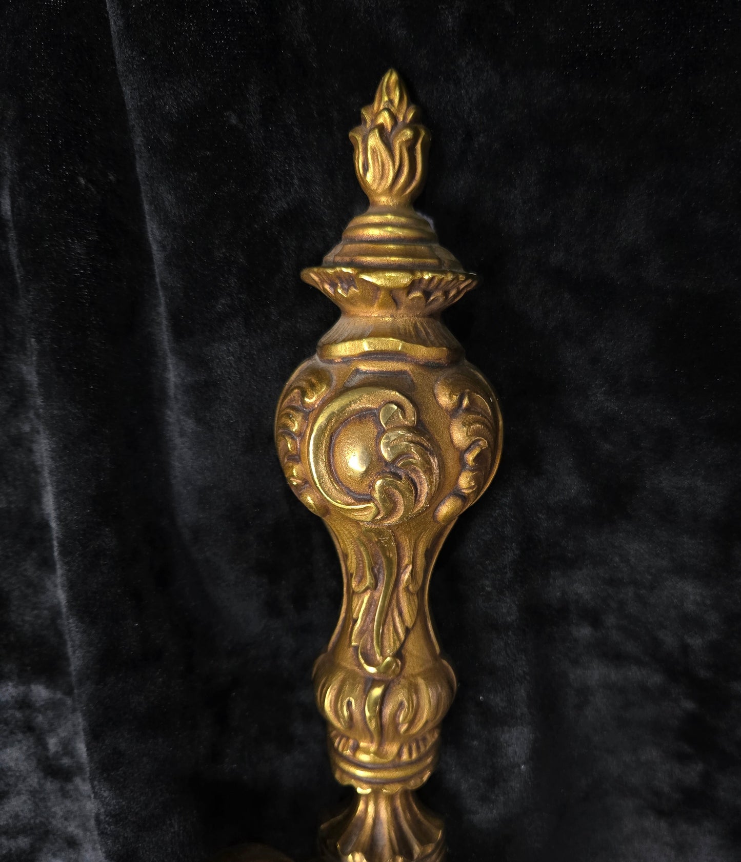 Fine Pair of Heavy Antique French Bronze Rococo Style Candle Wall Lights Sconces