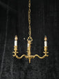 Traditional Antique French Solid Brass 3 Arm Rococo Style Chandelier Light
