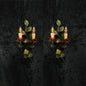 Beautiful Pair Vintage Italian Toleware Florentine Flower Leaf Sconces Lights