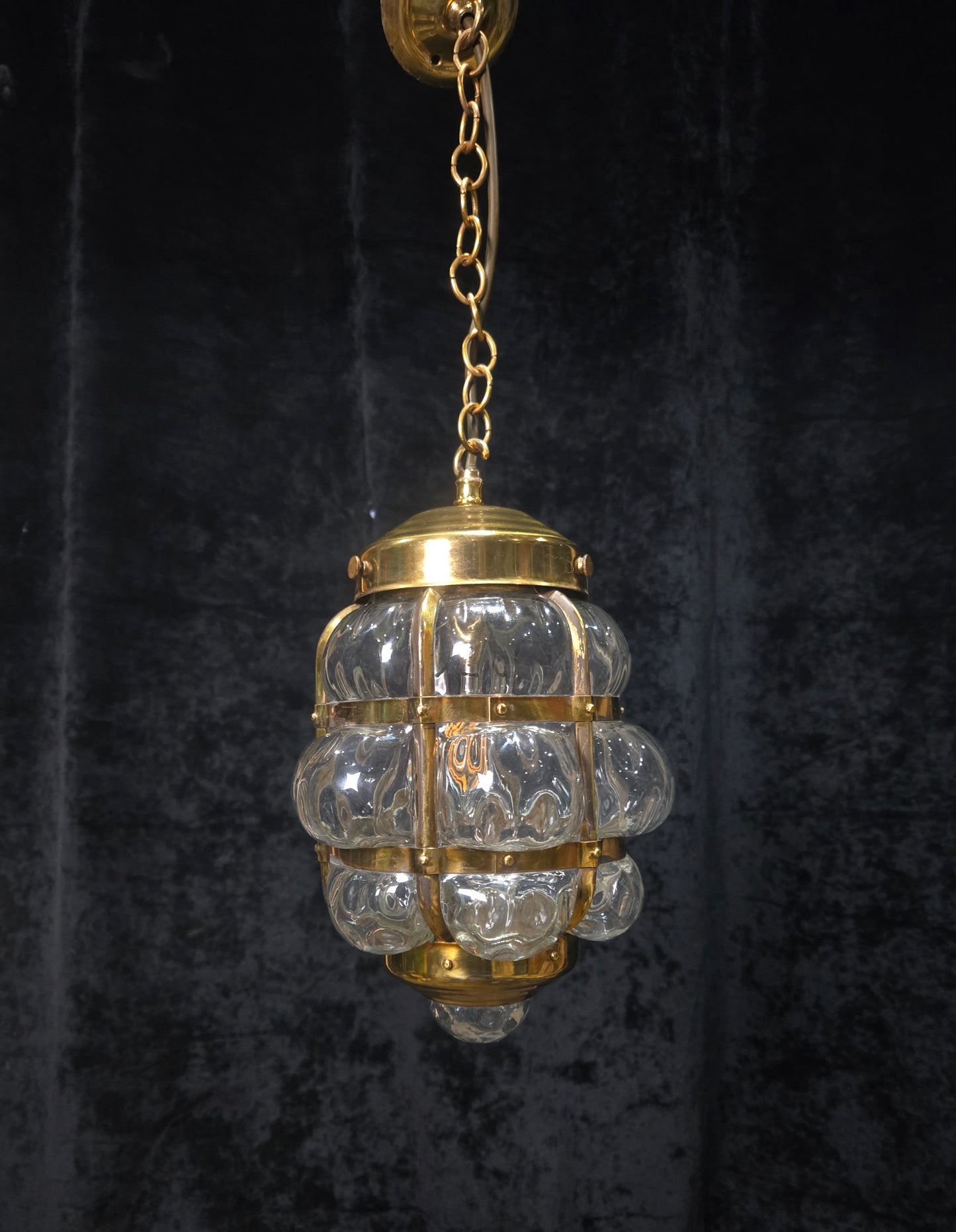Decorative Murano Glass Antique Brass Bubble Lantern Ceiling Light