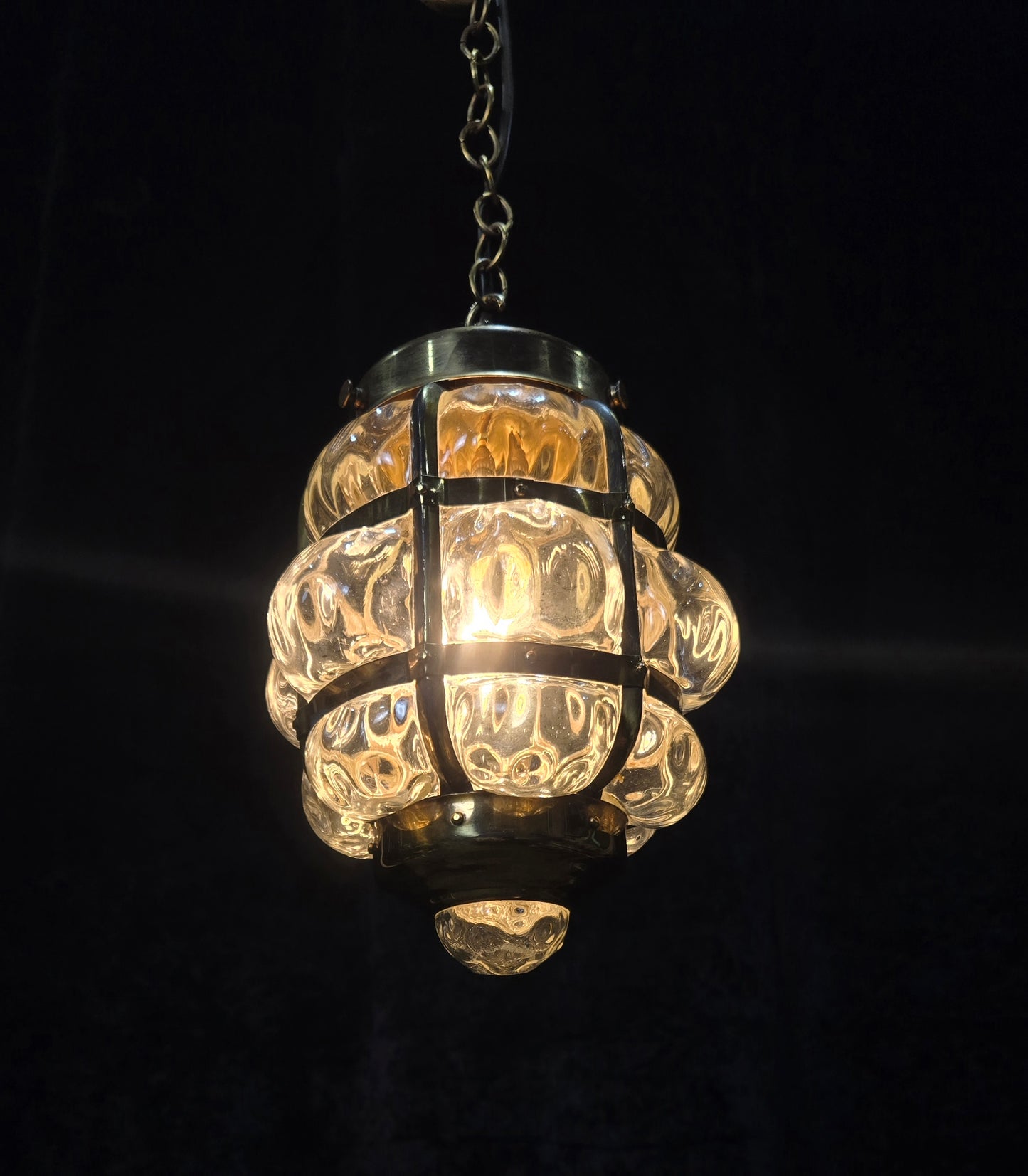 Decorative Murano Glass Antique Brass Bubble Lantern Ceiling Light