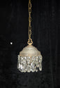 Classical Antique Czech 2 Tier Crystal Glass Brass Pendant Light Chandelier