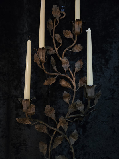Fantastic Trio of Large Antique Wrought Iron Florentine Italian Candle Sconces