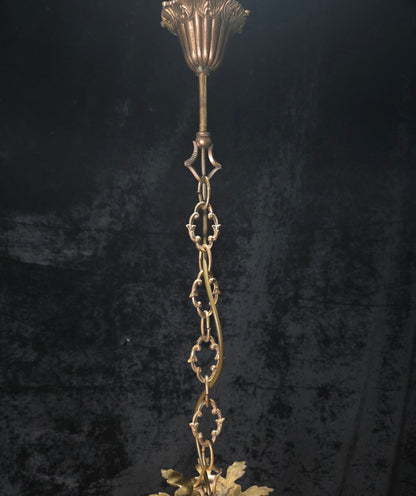 Beautiful Large Heavy Vintage Solid Brass 8 Arm Italian Chandelier Ceiling Light