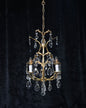 Beautiful Vintage Italian 3 Arm Brass Crystal Cage Chandelier Ceiling Light