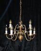 Traditional Antique 9 Arm 2 Tier Brass Flemish Chandelier Ceiling Light