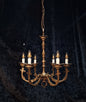 Decorative Heavy Antique Solid Brass Italian Gothic Style Chandelier Light