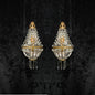 Stunning Pair Vintage French Brass Crystal Montgolfiere Sconces Wall Lights