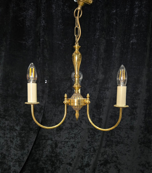 Decorative Elegant 3 Arm Polished Brass Vintage Style Chandelier Ceiling Light
