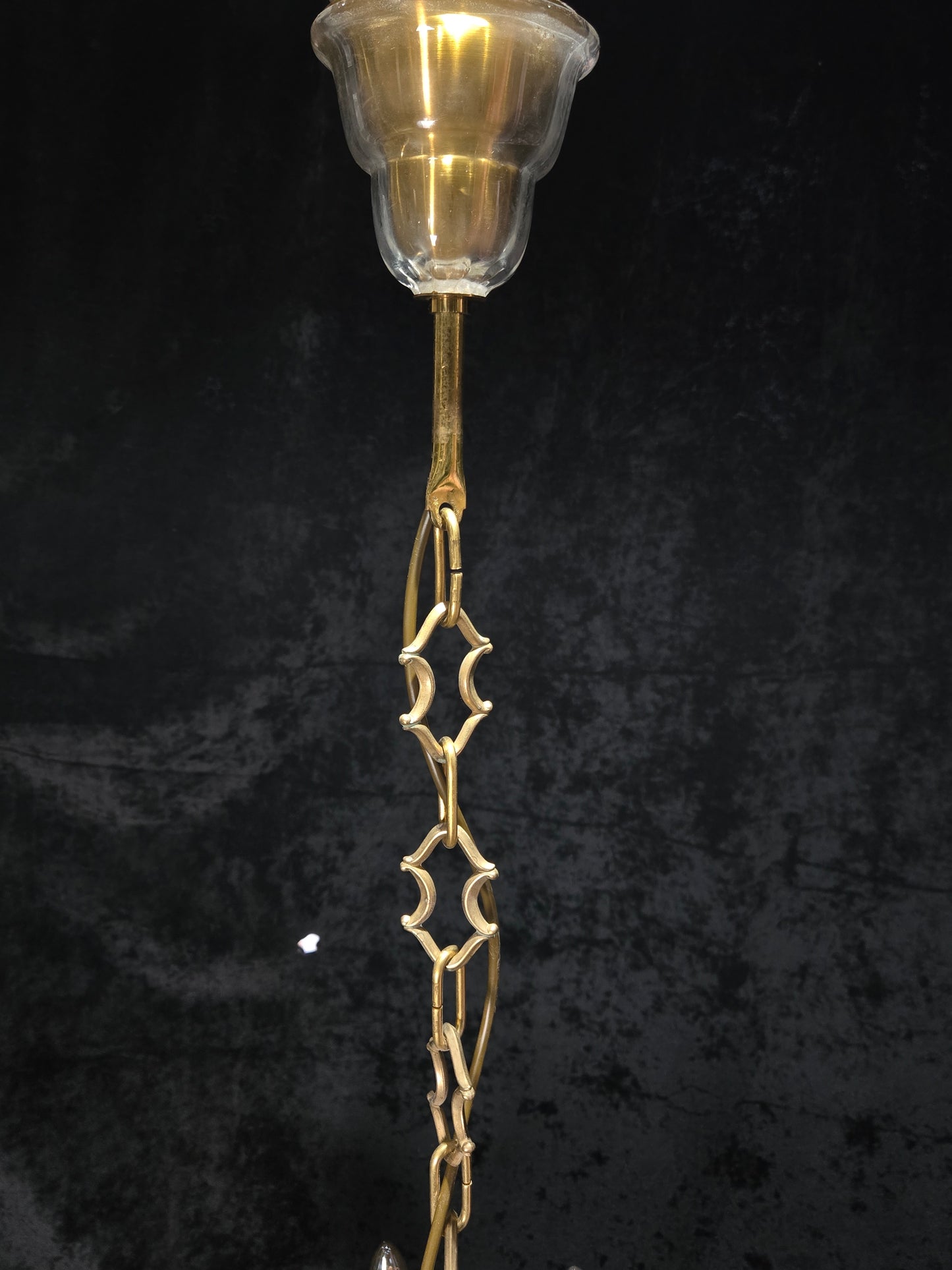 Stunning Vintage Made in Germany Marie Therese Crystal Brass 10 Light Chandelier