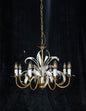 Lovely Vintage Italian MASCA Gilded Toleware 8 Arm Chandelier Ceiling Light