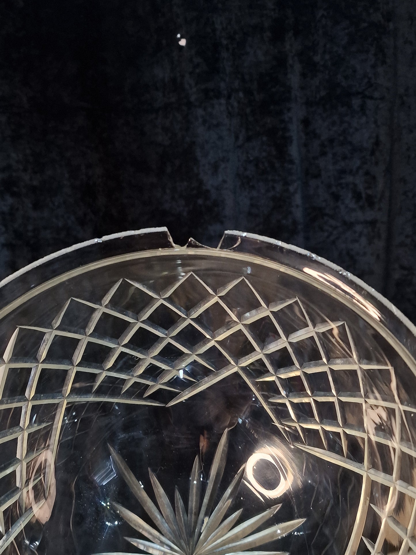 Classical Antique French Flush Mount Large 4 Light Cut Glass Ceiling Light