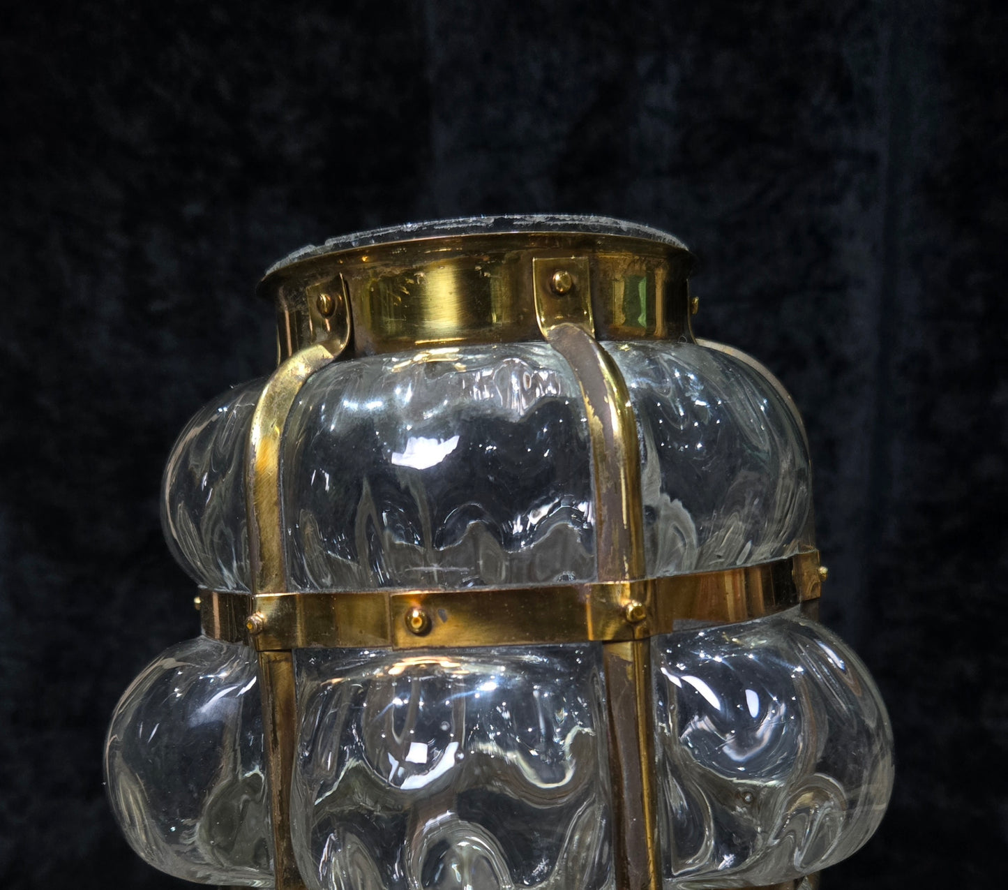 Decorative Murano Glass Antique Brass Bubble Lantern Ceiling Light