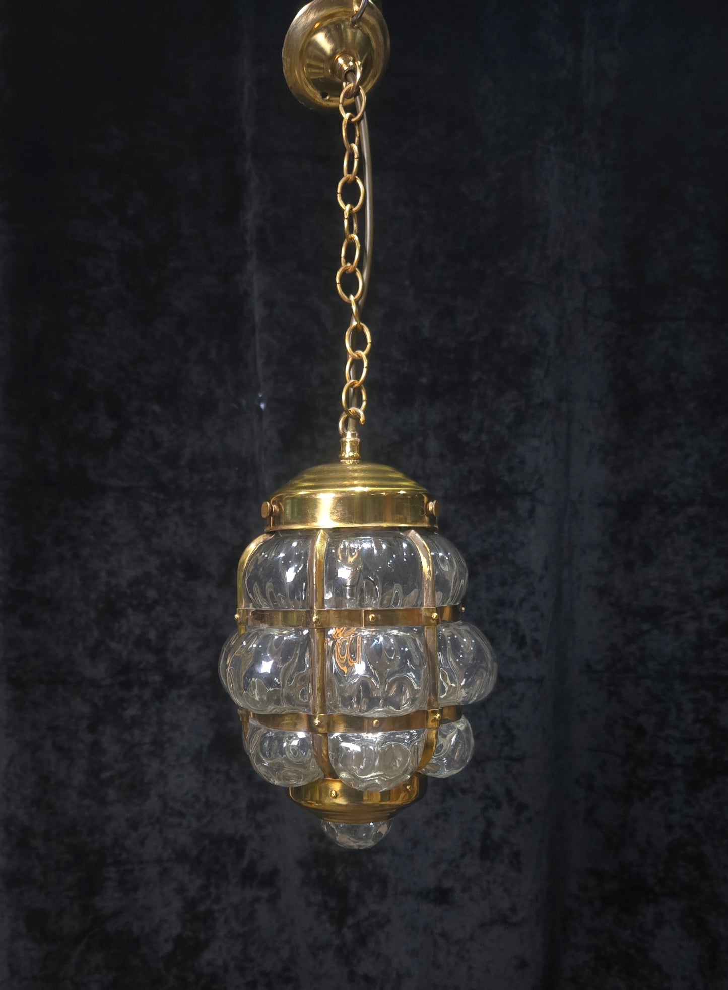 Decorative Murano Glass Antique Brass Bubble Lantern Ceiling Light