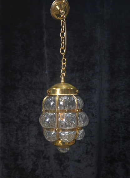 Decorative Murano Glass Antique Brass Bubble Lantern Ceiling Light