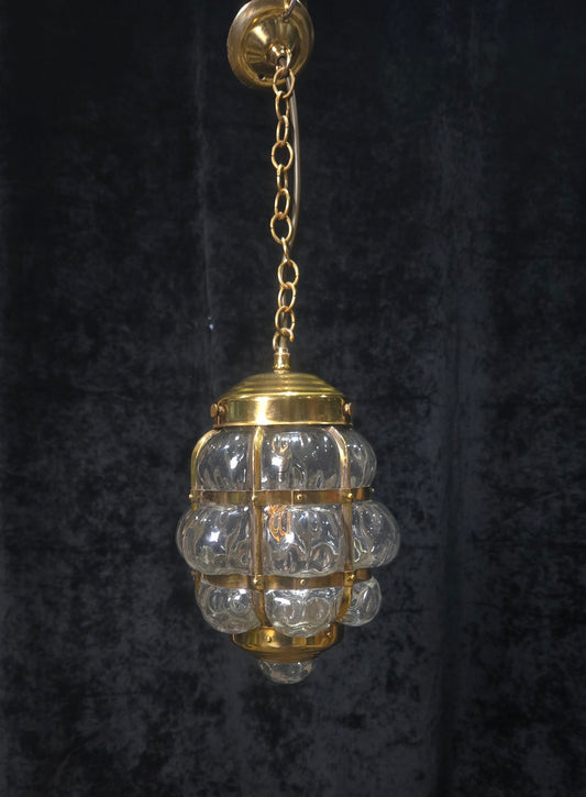 Decorative Murano Glass Antique Brass Bubble Lantern Ceiling Light