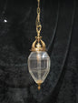 Traditional Vintage French Brass Geometric Clear Glass 1 Light Lantern