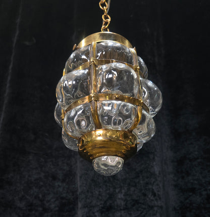 Decorative Murano Glass Antique Brass Bubble Lantern Ceiling Light