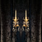 Stunning Pair Vintage Italian 1 Arm Florentine Toleware Candle Crystal Sconces