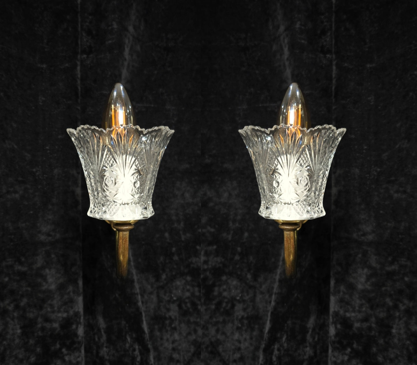 Classical Pair Antique Victorian 1 Arm Brass Swivel Gas to Electric Wall Lights