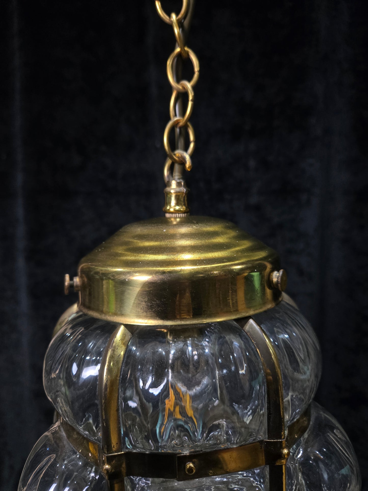 Decorative Murano Glass Antique Brass Bubble Lantern Ceiling Light