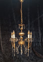 Unique Elegant Vintage Italian 5 Arm Brass and Crystal Mermaid Chandelier Light