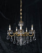 Fabulous Vintage French 5 Arm Brass Heavy Crystal Leaf Chandelier Ceiling Light
