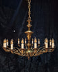 Stately Large Vintage Heavy Italian 16 Arm Brass Chandelier Ceiling Light