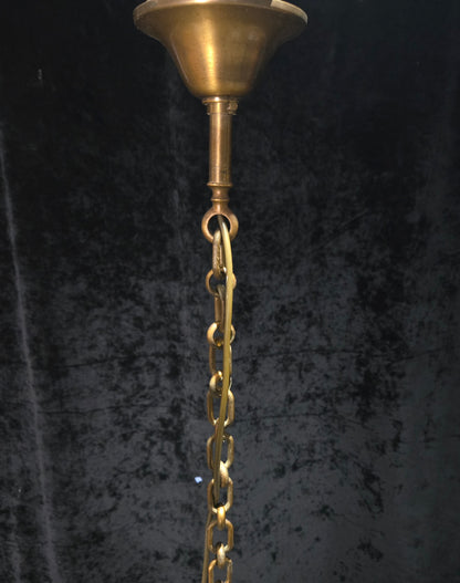 Grand Large Chateau Quality Heavy Antique French 6 Light Brass Cylinder Lantern