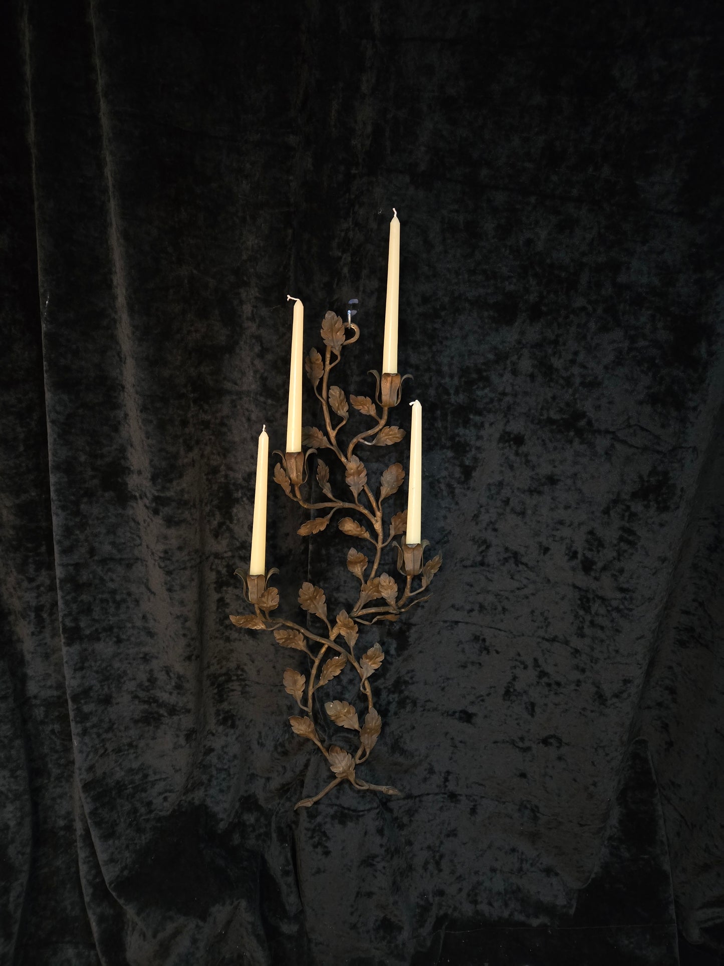 Fantastic Trio of Large Antique Wrought Iron Florentine Italian Candle Sconces