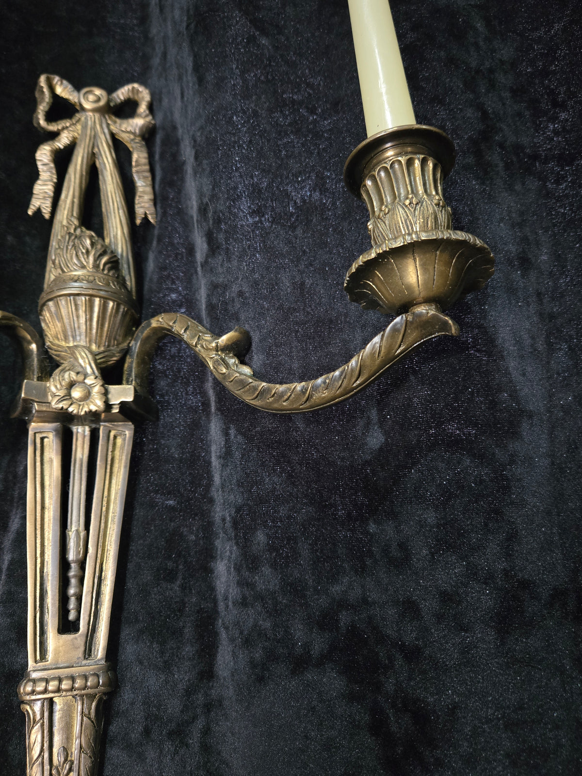 Fabulous Large Pair Antique French Brass 2 Arm Candle Wall Lights Sconces