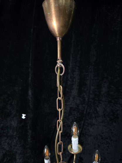 Traditional Antique 9 Arm 2 Tier Brass Flemish Chandelier Ceiling Light