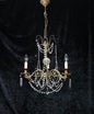 Stunning Antique French 3 Arm Glass Garnet Crystal Chandelier Ceiling Light