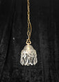 Stunning Petite Cut Glass Crystal Antique Shade Brass Pendant Light Chandelier