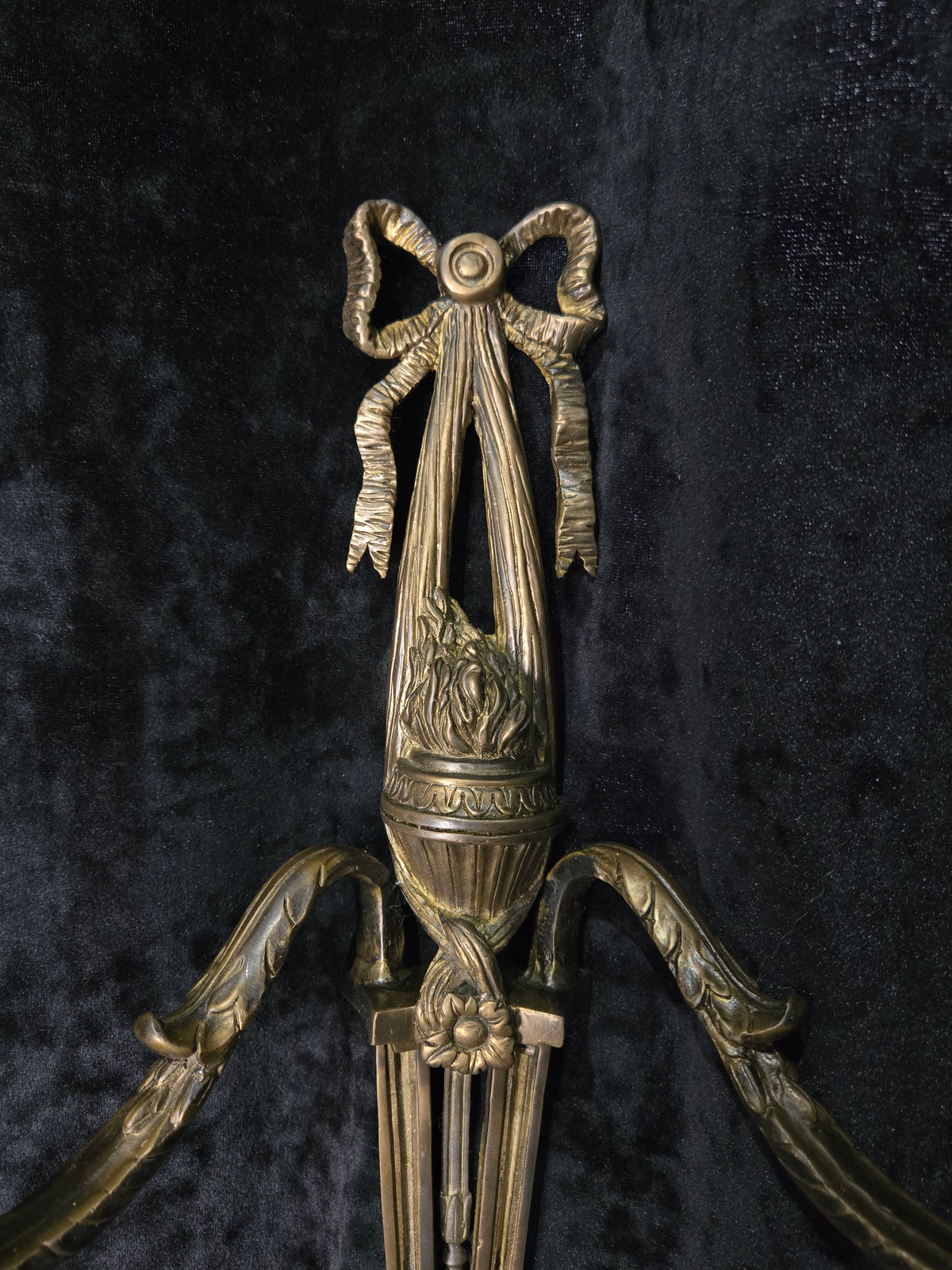 Fabulous Large Pair Antique French Brass 2 Arm Candle Wall Lights Sconces