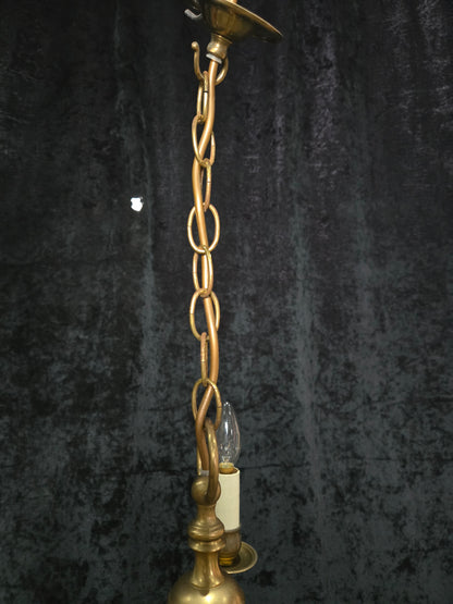 Classical Vintage 3 Arm Brass Flemish Chandelier Ceiling Light