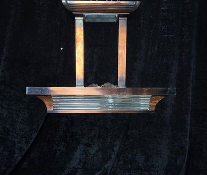 Heavy Antique French Art Deco Henri Petitot Atelier Copper 2 Light Chandelier