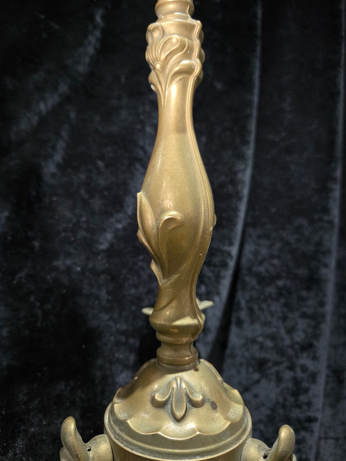Art Nouveau Style Vintage French Bronze Veritable 3 Arm Chandelier Ceiling Light