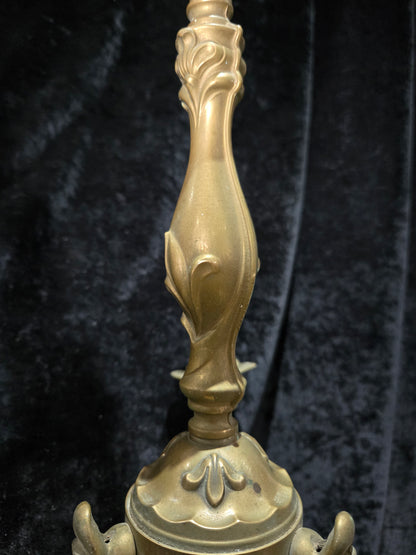 Art Nouveau Style Vintage French Bronze Veritable 3 Arm Chandelier Ceiling Light