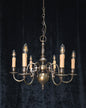 Classical Vintage 6 Arm Brass Flemish Bronze Tone Chandelier Ceiling Light
