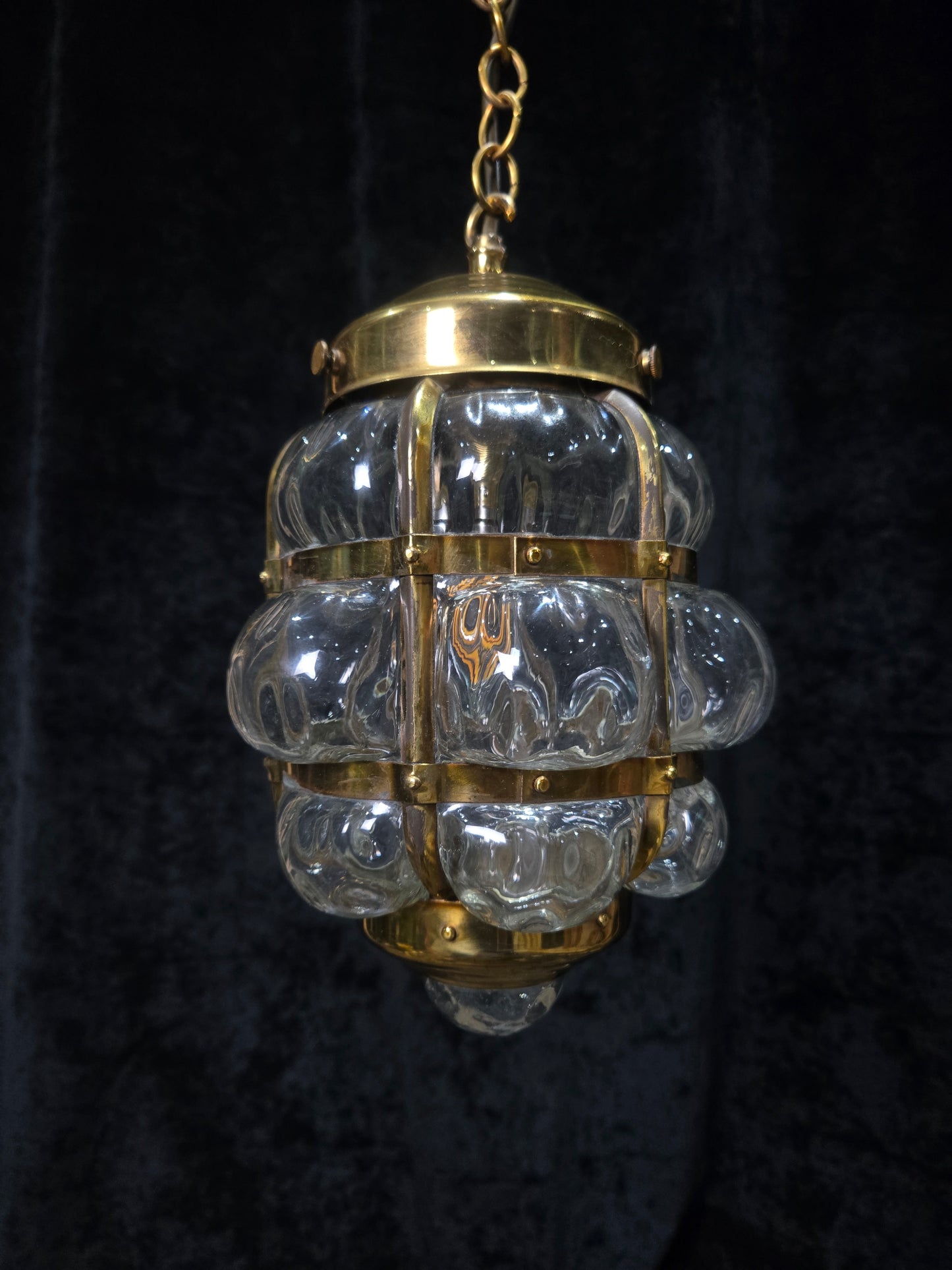 Decorative Murano Glass Antique Brass Bubble Lantern Ceiling Light