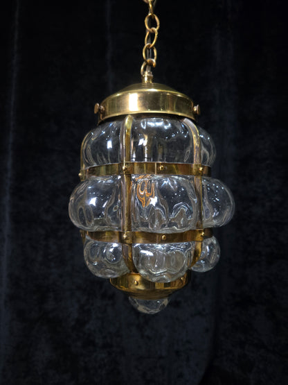 Decorative Murano Glass Antique Brass Bubble Lantern Ceiling Light