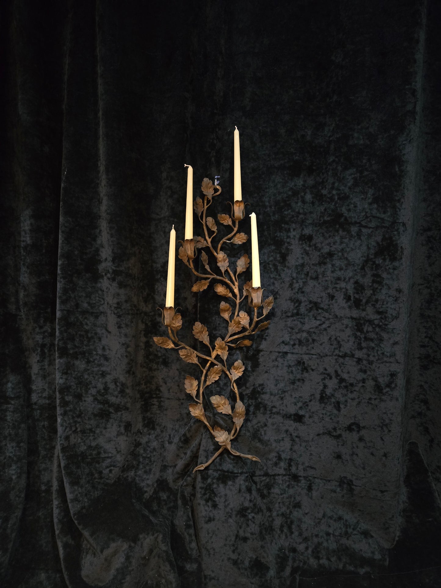 Fantastic Trio of Large Antique Wrought Iron Florentine Italian Candle Sconces