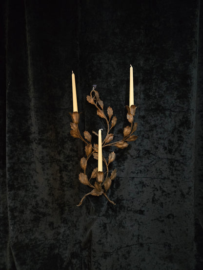 Fantastic Trio of Large Antique Wrought Iron Florentine Italian Candle Sconces