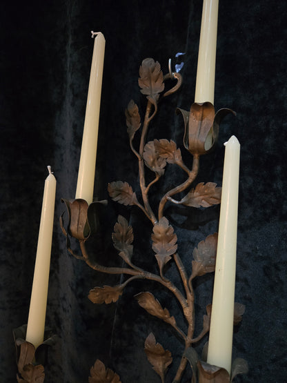 Fantastic Trio of Large Antique Wrought Iron Florentine Italian Candle Sconces