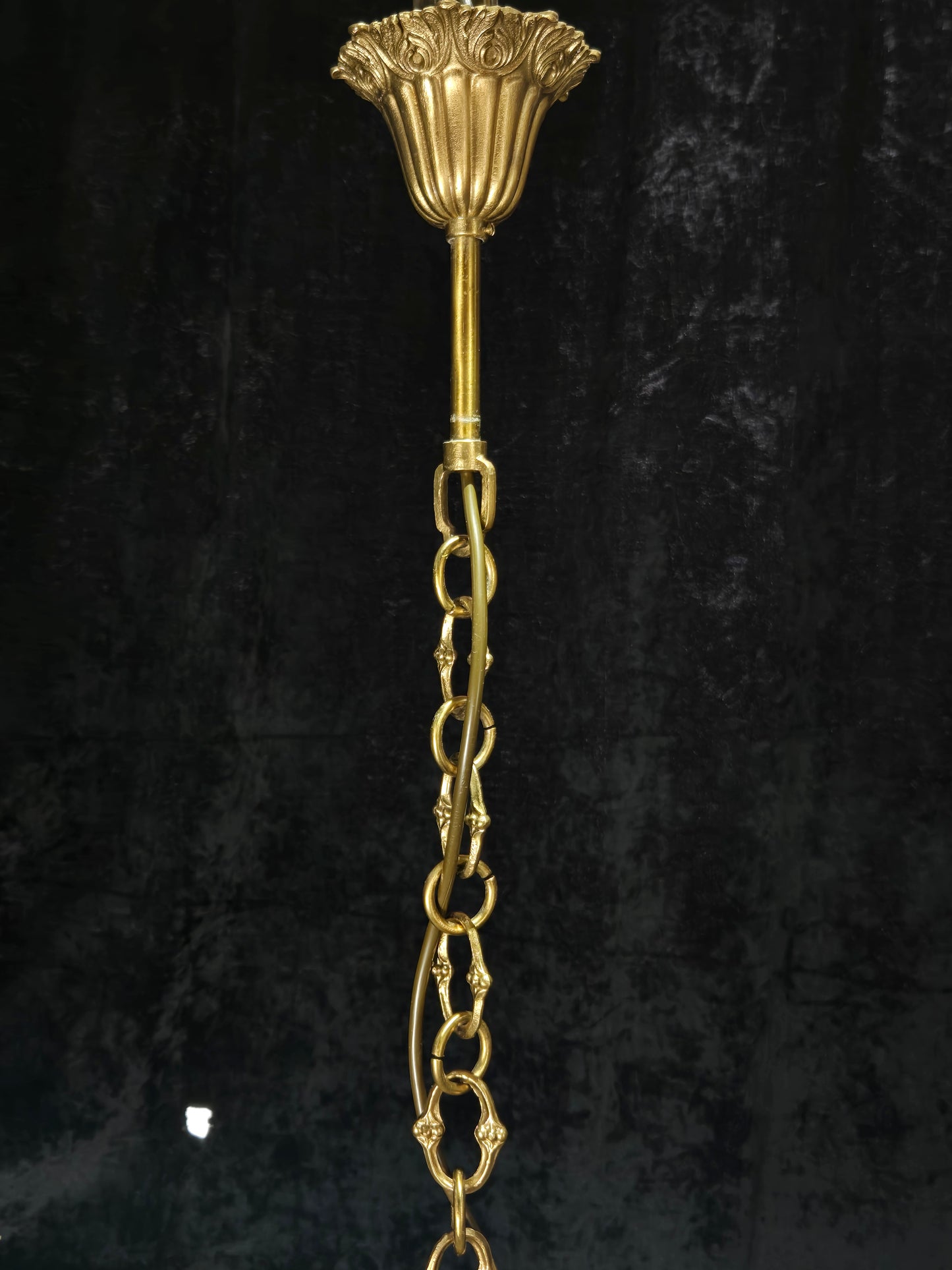 Fabulous Large Vintage Italian Heavy 10 Arm 15 Light Brass Crystal Chandelier
