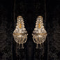 Stunning Pair of Vintage French Brass Crystal Montgolfiere Sconces Wall Lights